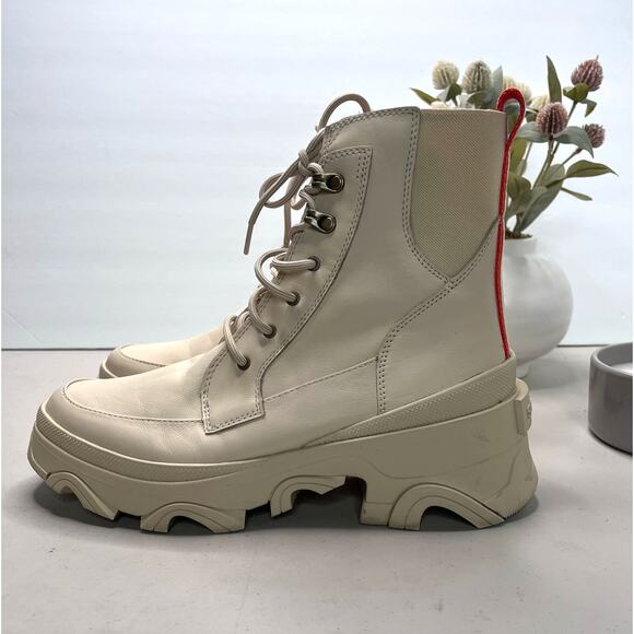 Sorel Brex Heel Lace Waterproof Boot Bleached Ceramic NL4306165 Women 9.5 - Picture 1 of 10